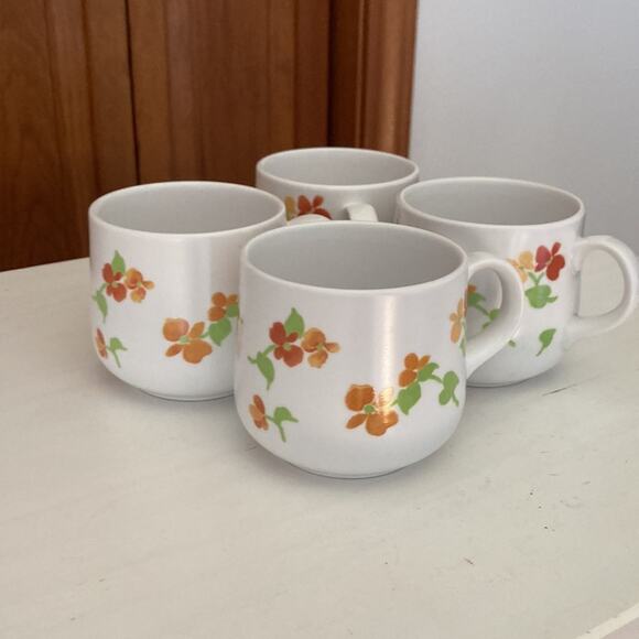 Vintage Noritake “Happy Days” Progression China Cups & Saucers, Service for 4 - Picture 2 of 15